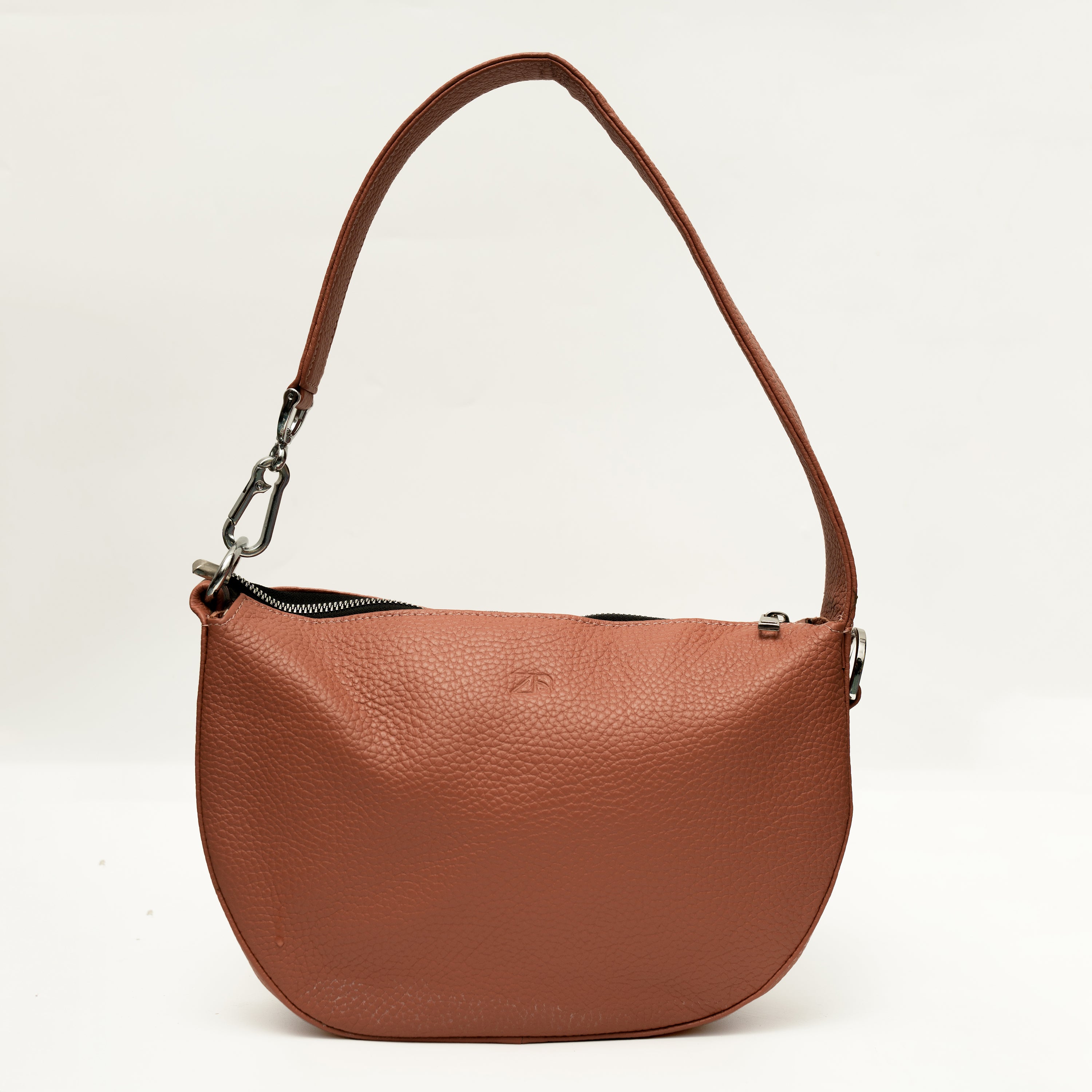 Leather Hobo Shoulder Bag Pink