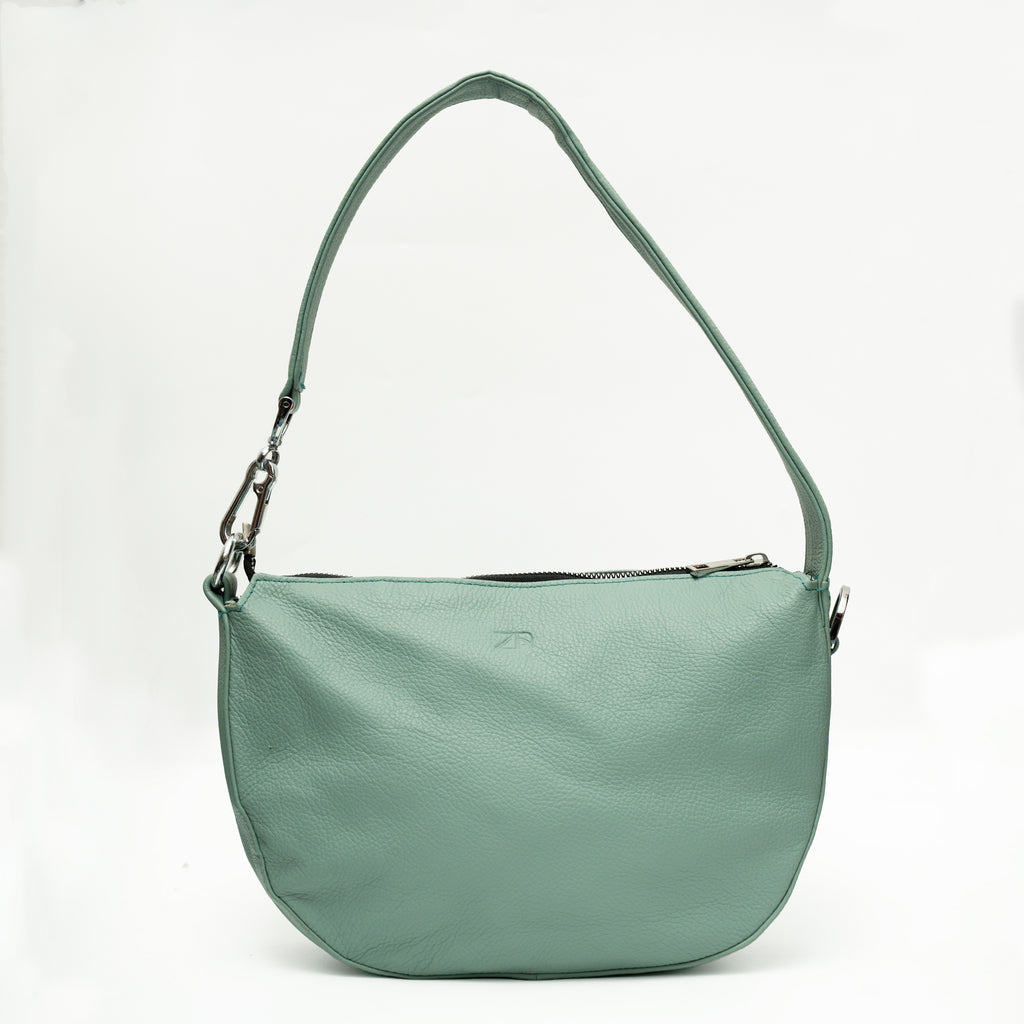 Leather Hobo Shoulder Bag Green