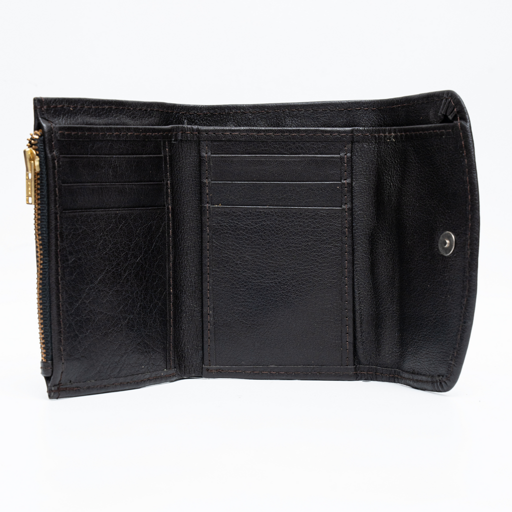 Compact Leather Wallet Black