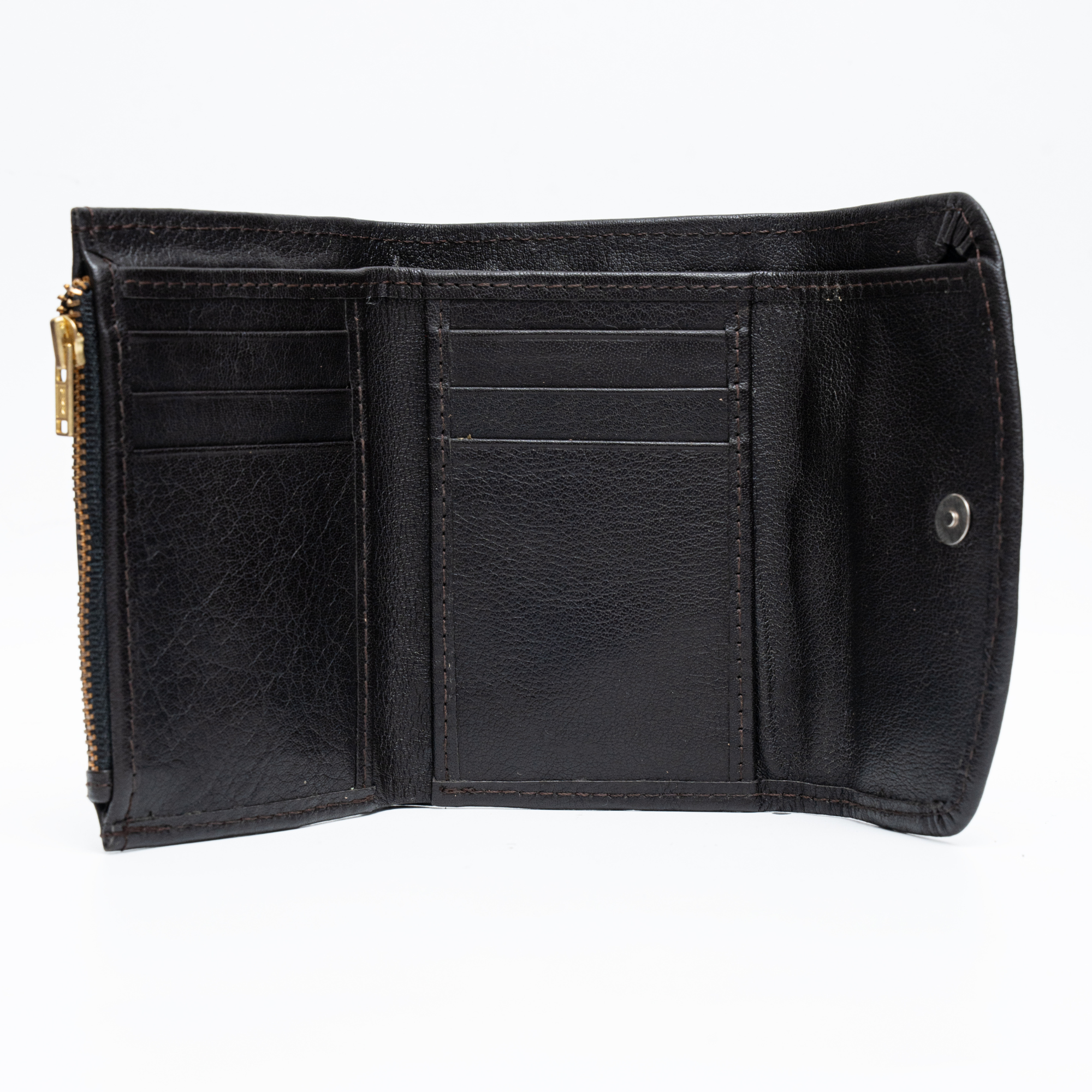 Compact Leather Wallet Black