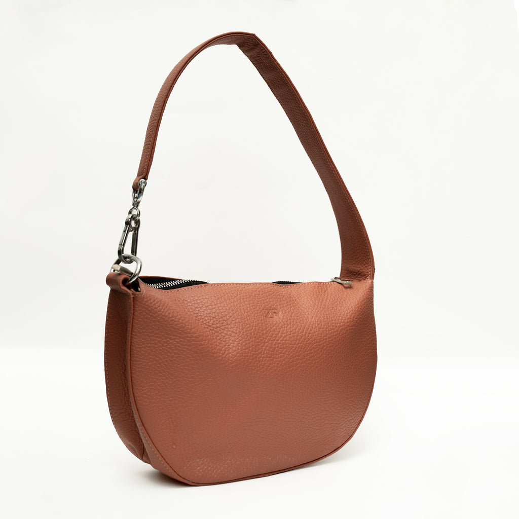 Leather Hobo Shoulder Bag Pink
