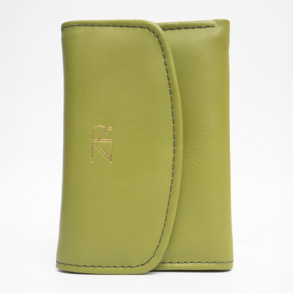 Compact Leather Wallet Green