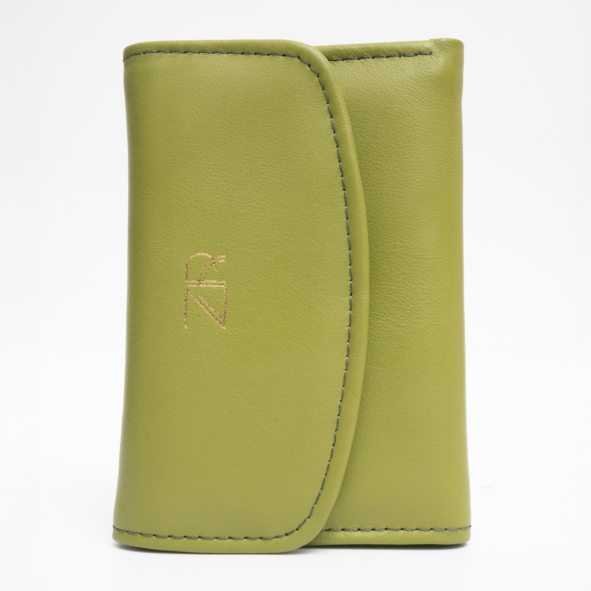 Compact Leather Wallet Green