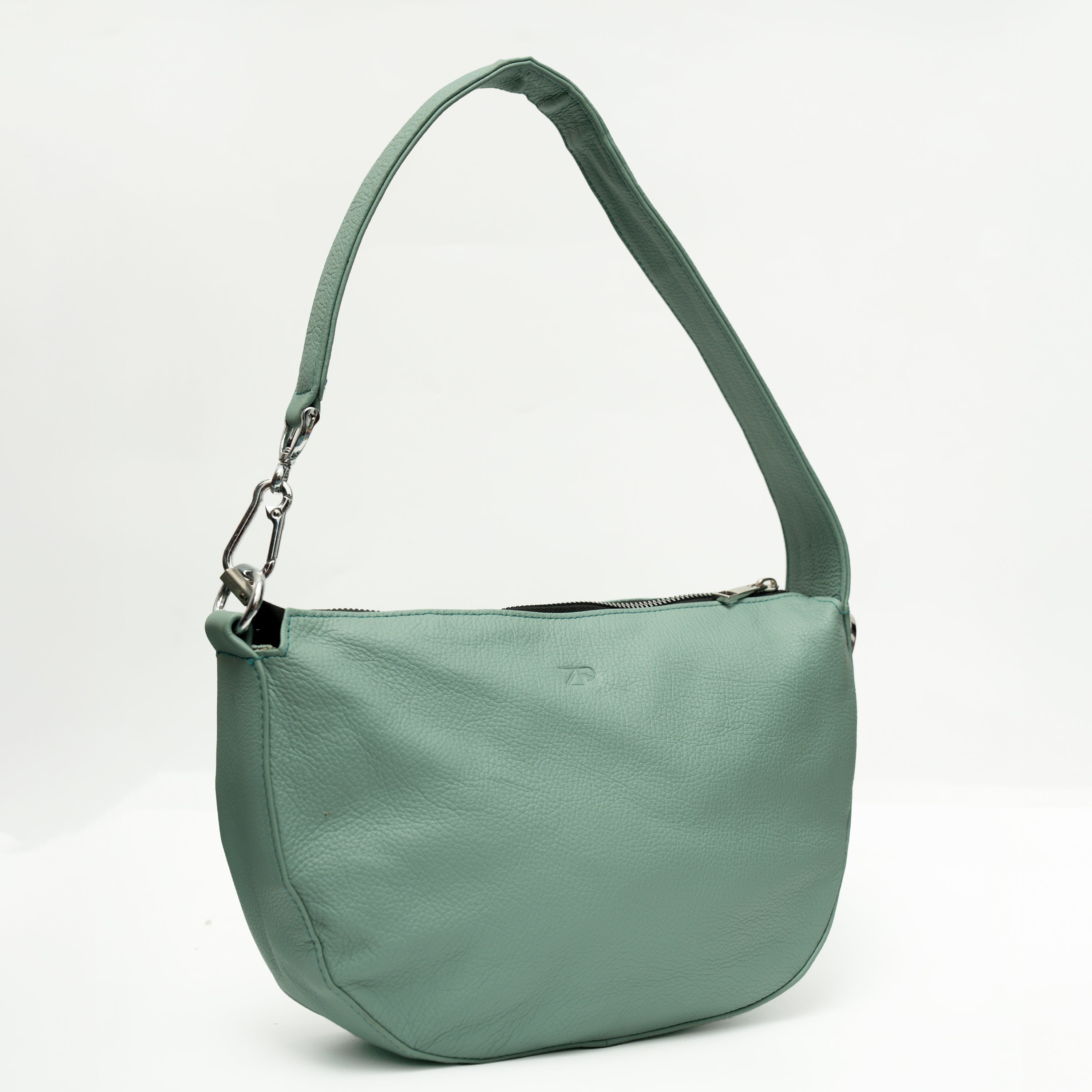 Leather Hobo Shoulder Bag Green