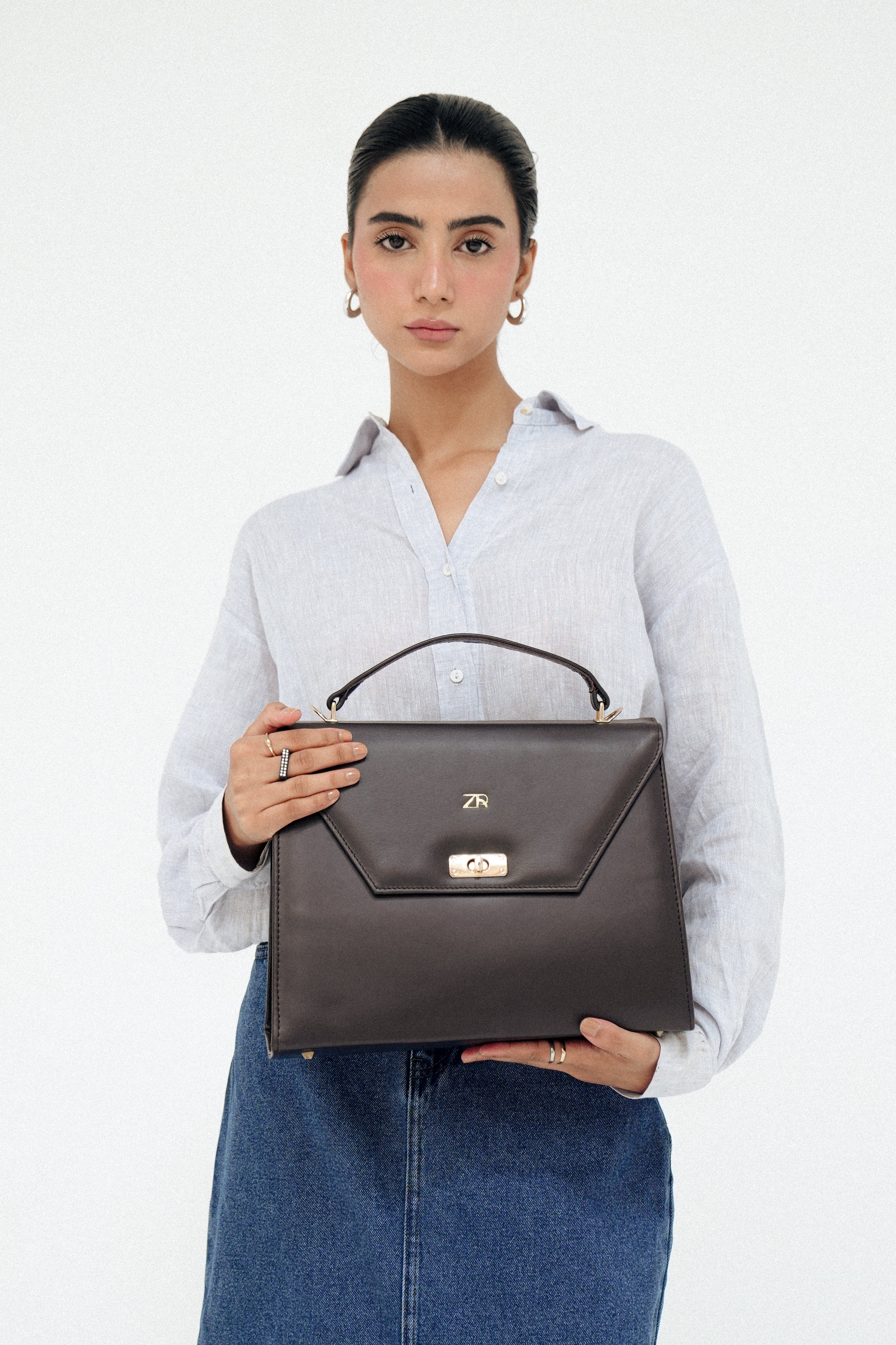 Classic Leather Handbag Black