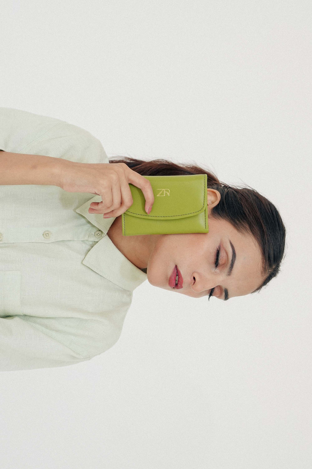 Compact Leather Wallet Green