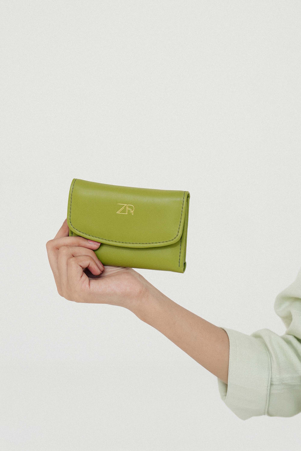 Compact Leather Wallet Green