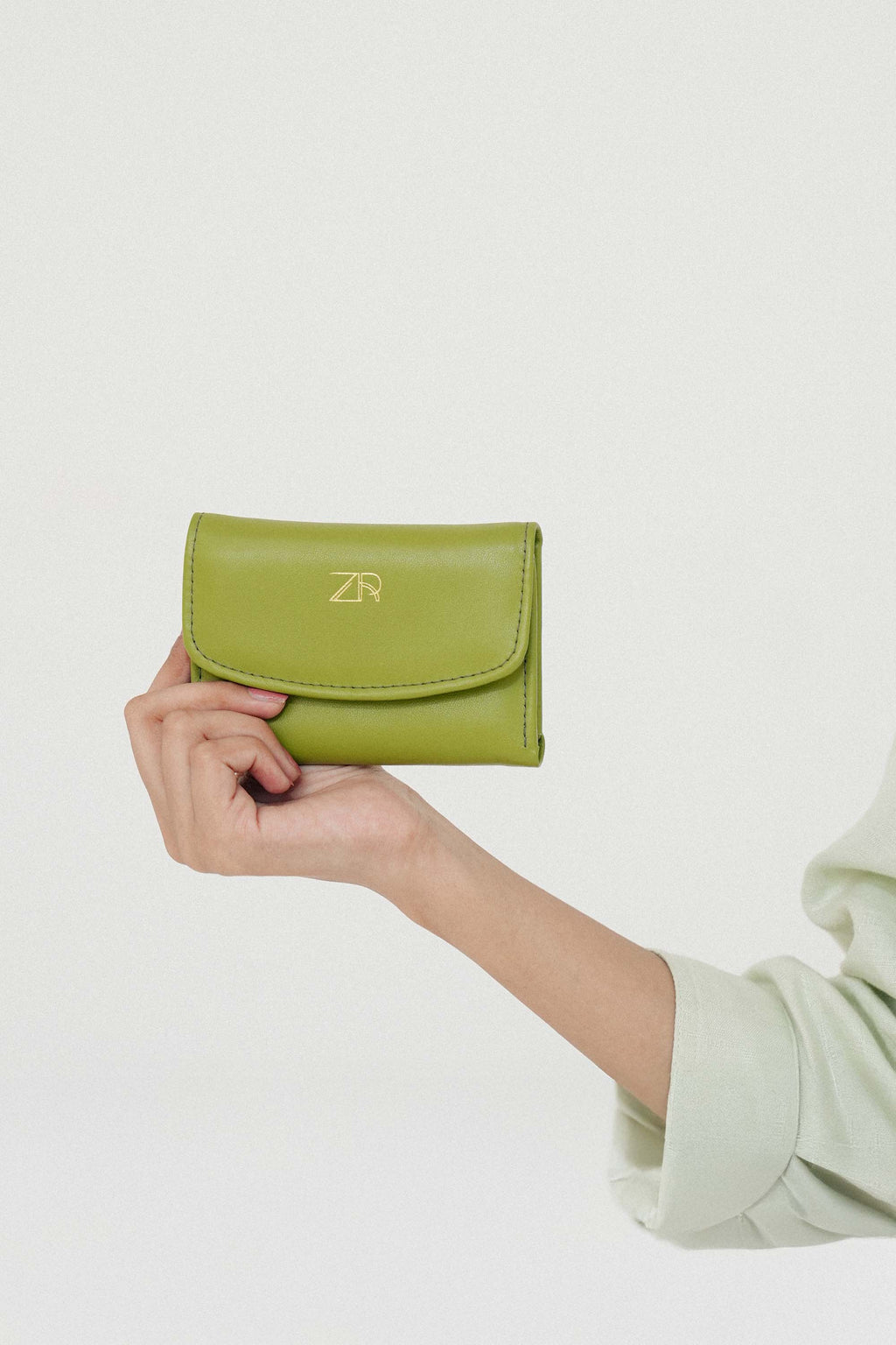 Compact Leather Wallet Green