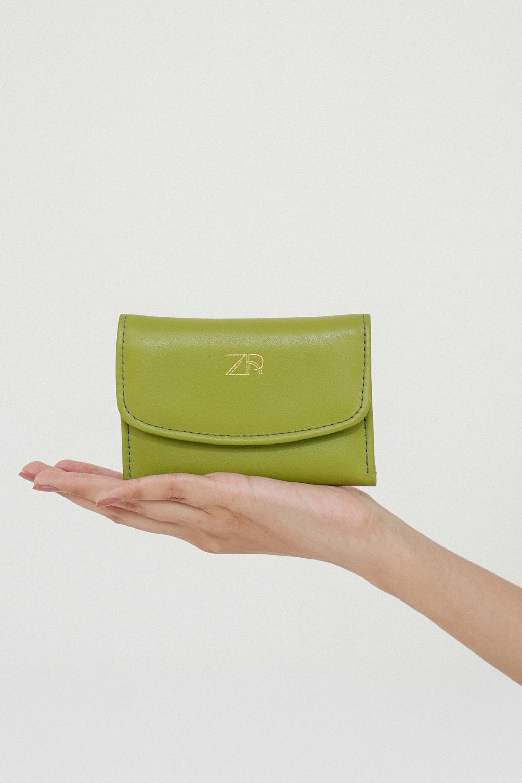 Compact Leather Wallet Green
