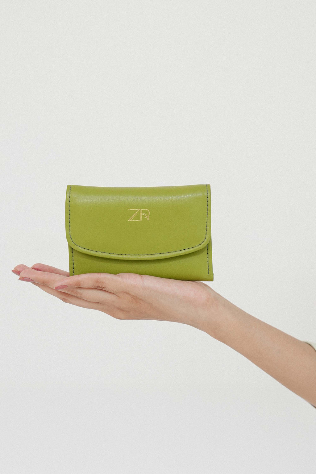 Compact Leather Wallet Green