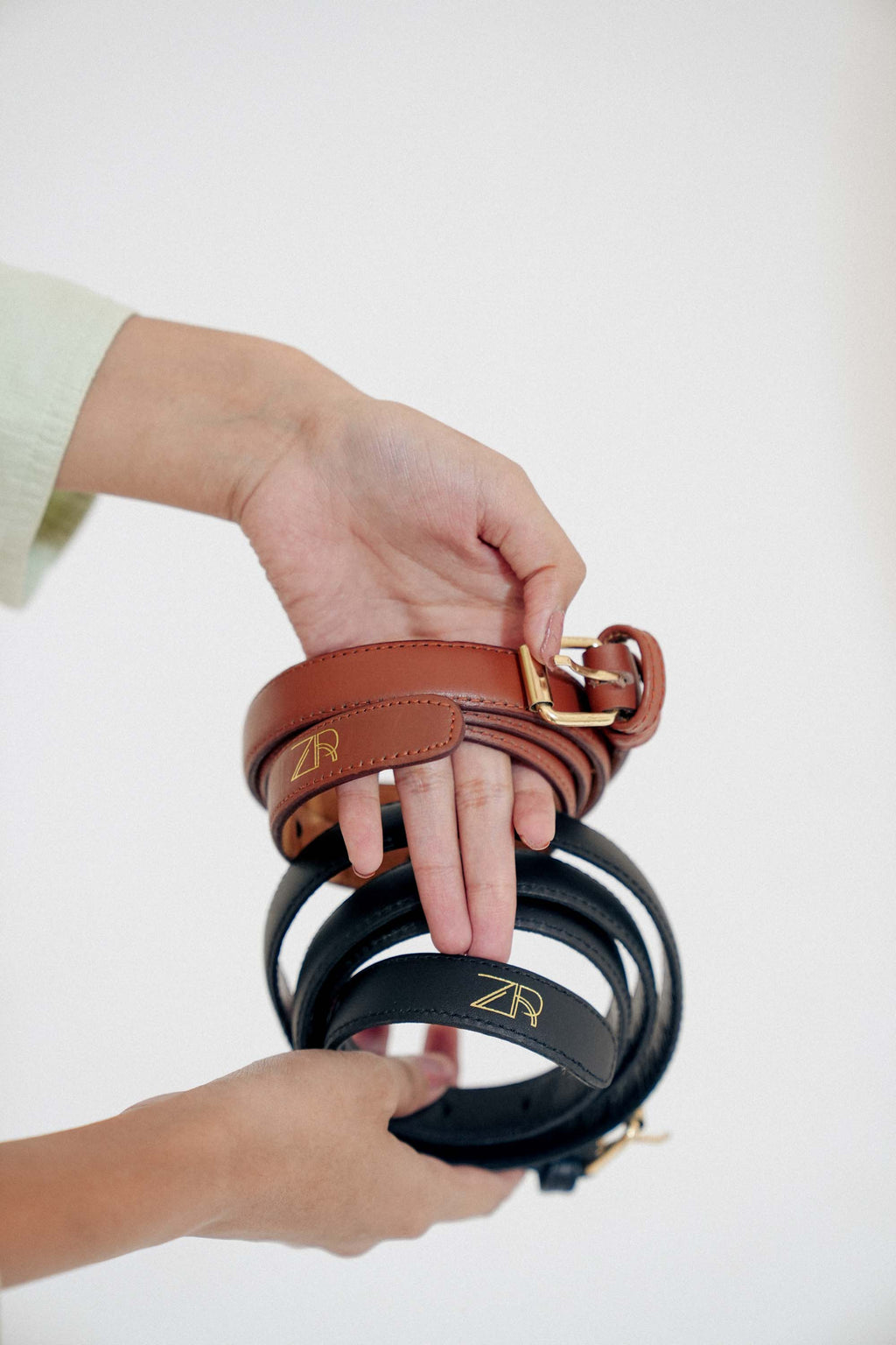 Chic Leather ladies Belt Dark Brown