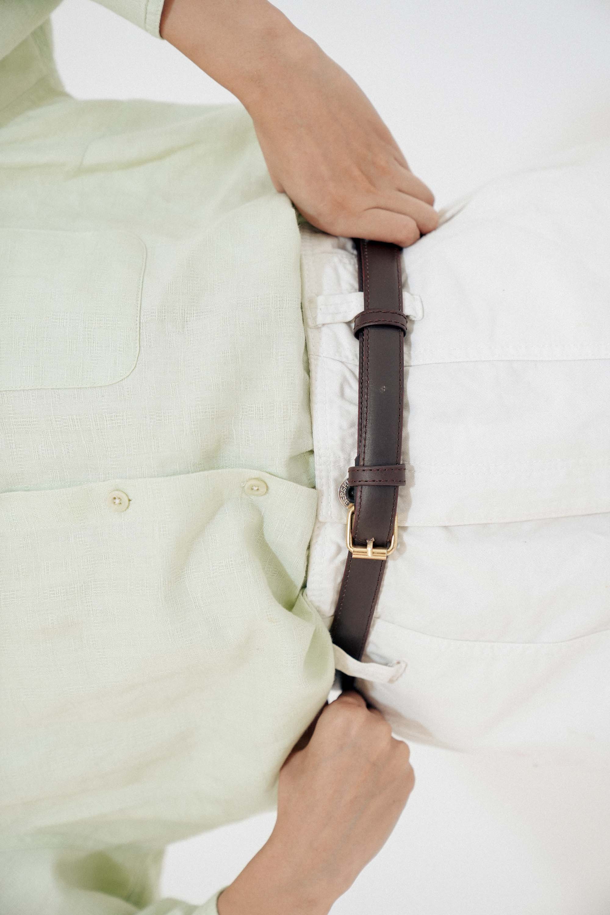 Chic Leather ladies Belt Dark Brown