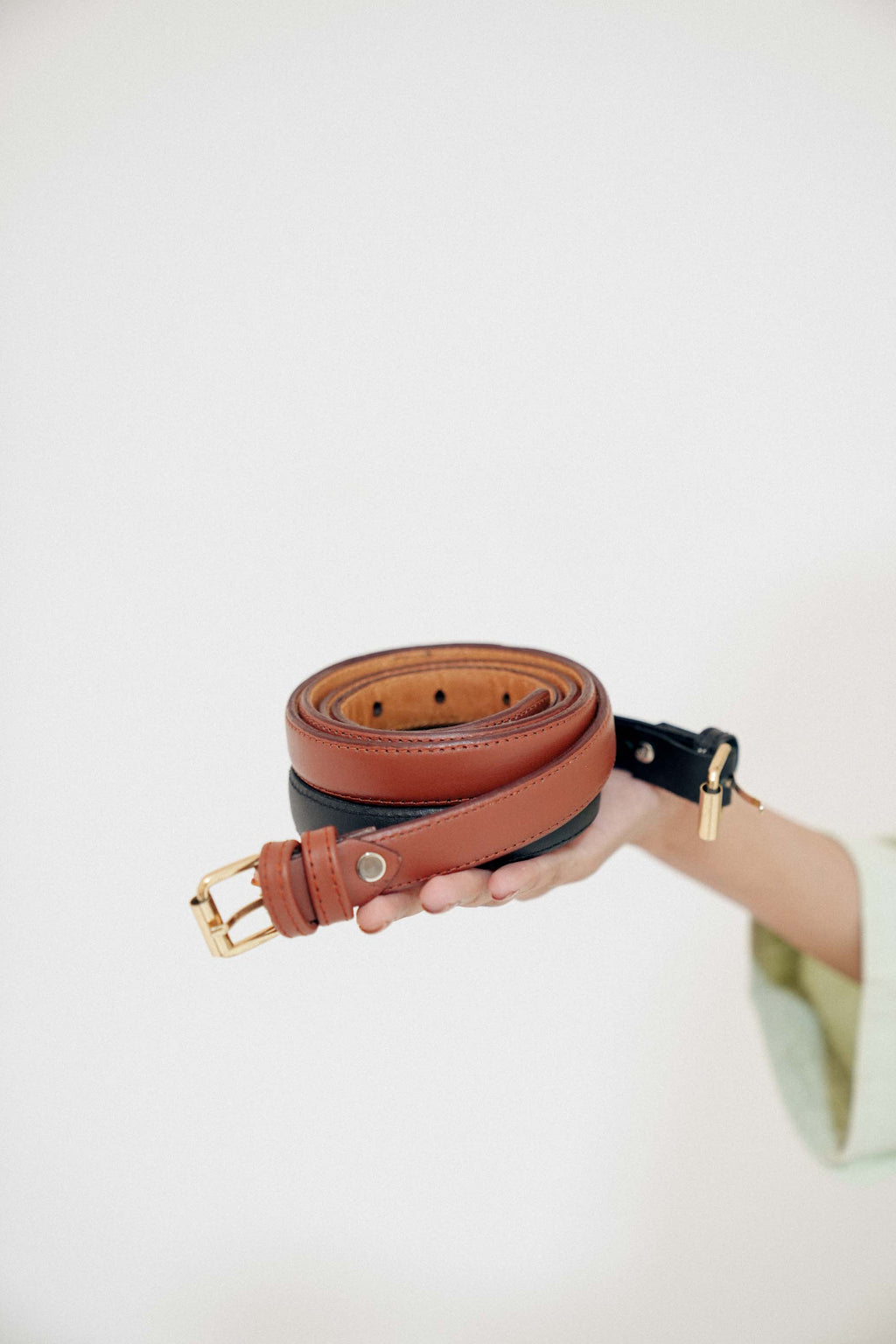 Chic Leather ladies Belt Dark Brown