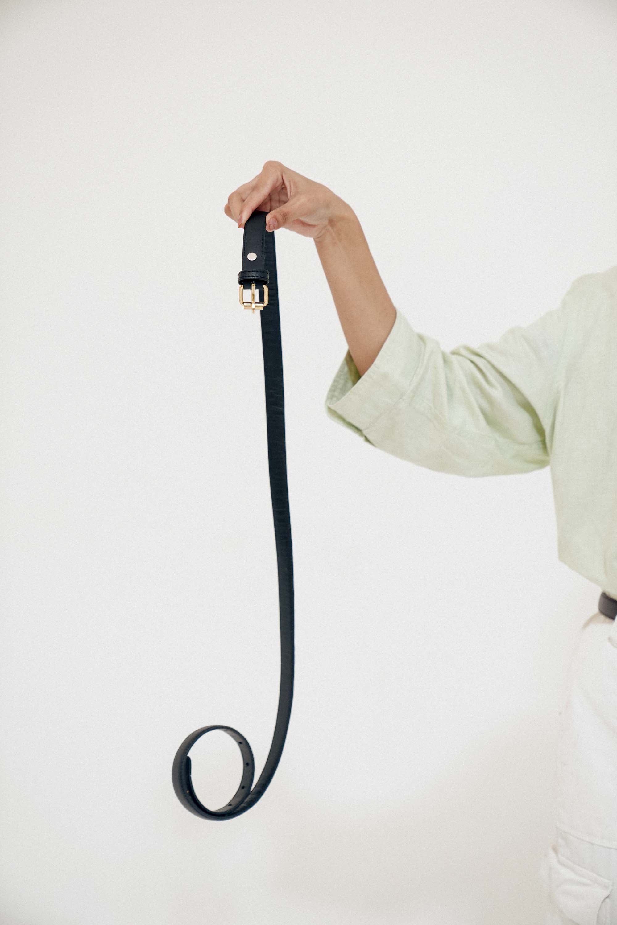 Chic Leather ladies Belt Dark Brown