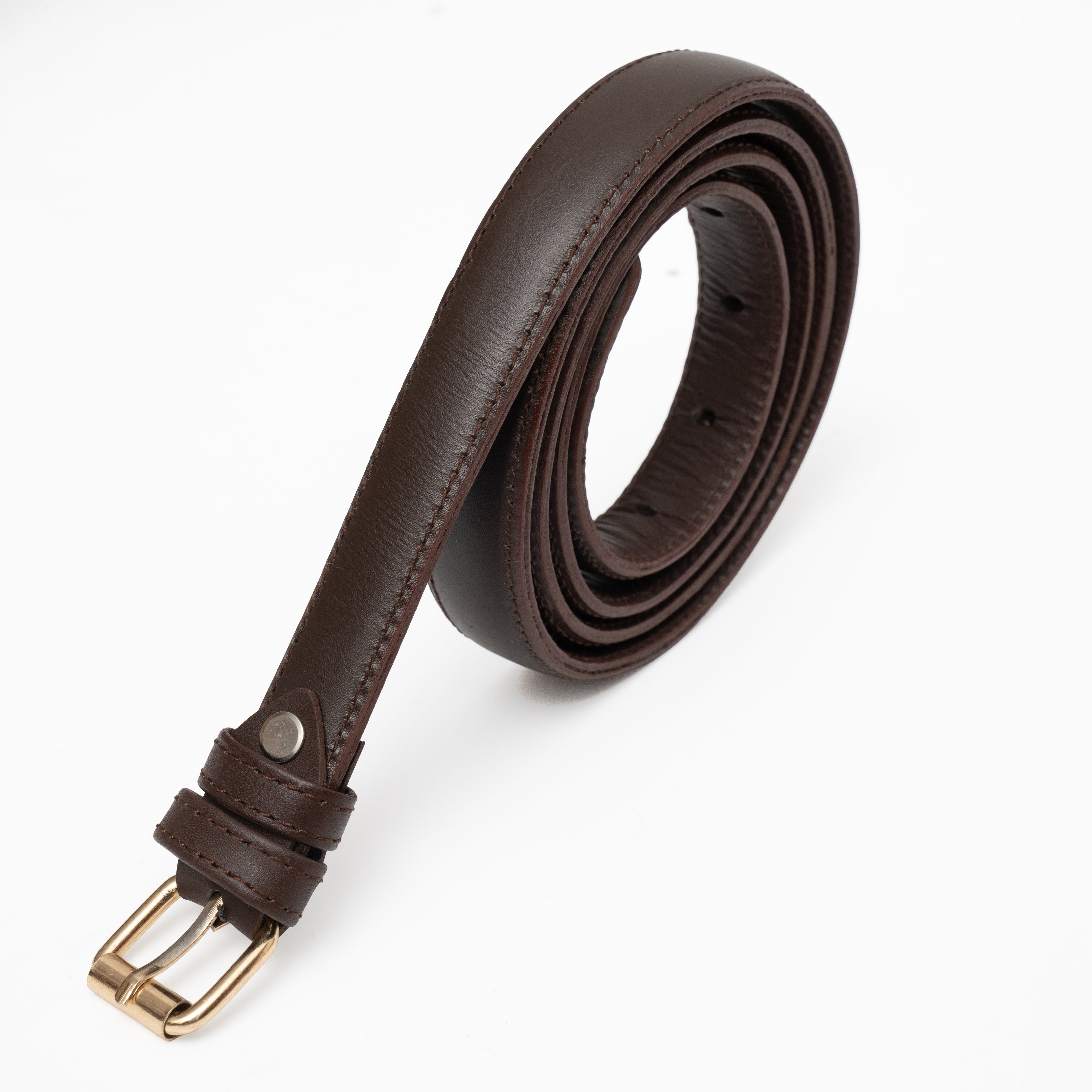 Chic Leather ladies Belt Dark Brown