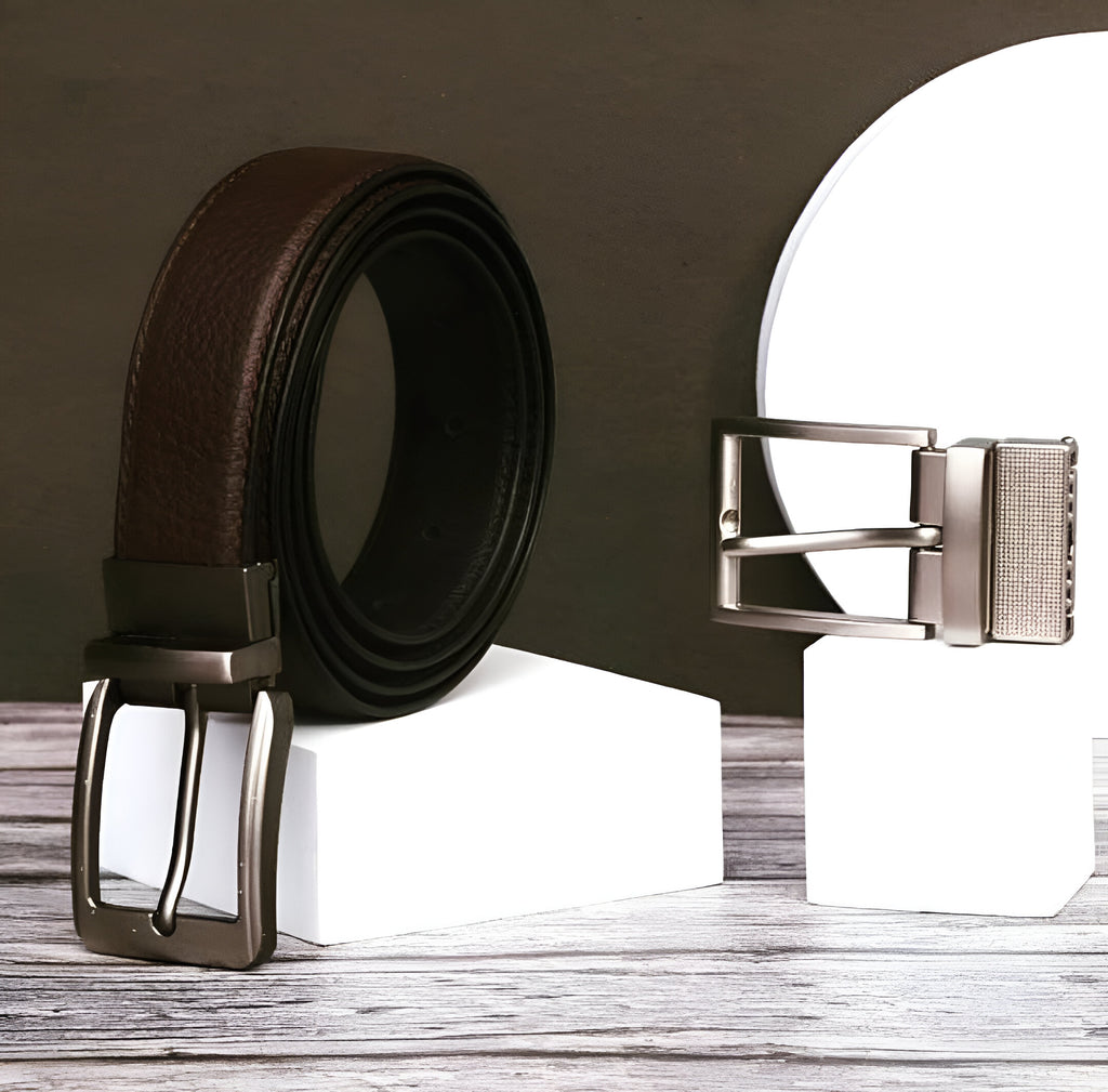 Reversible Leather Belt - Black and Brown