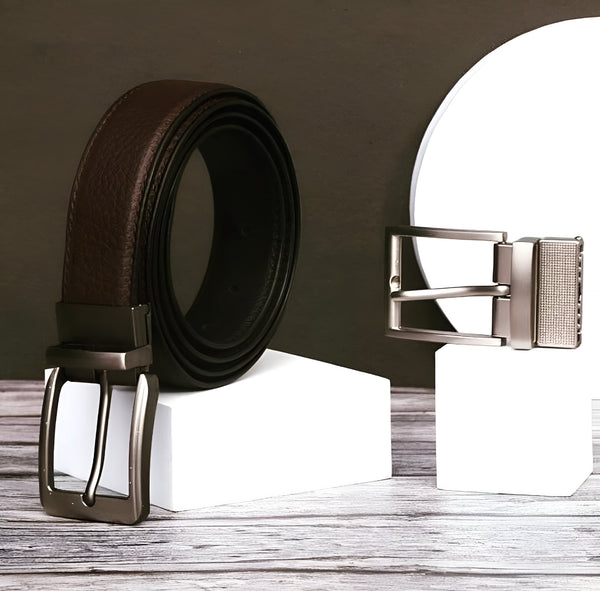 Black and Brown - Reversible Leather Belt