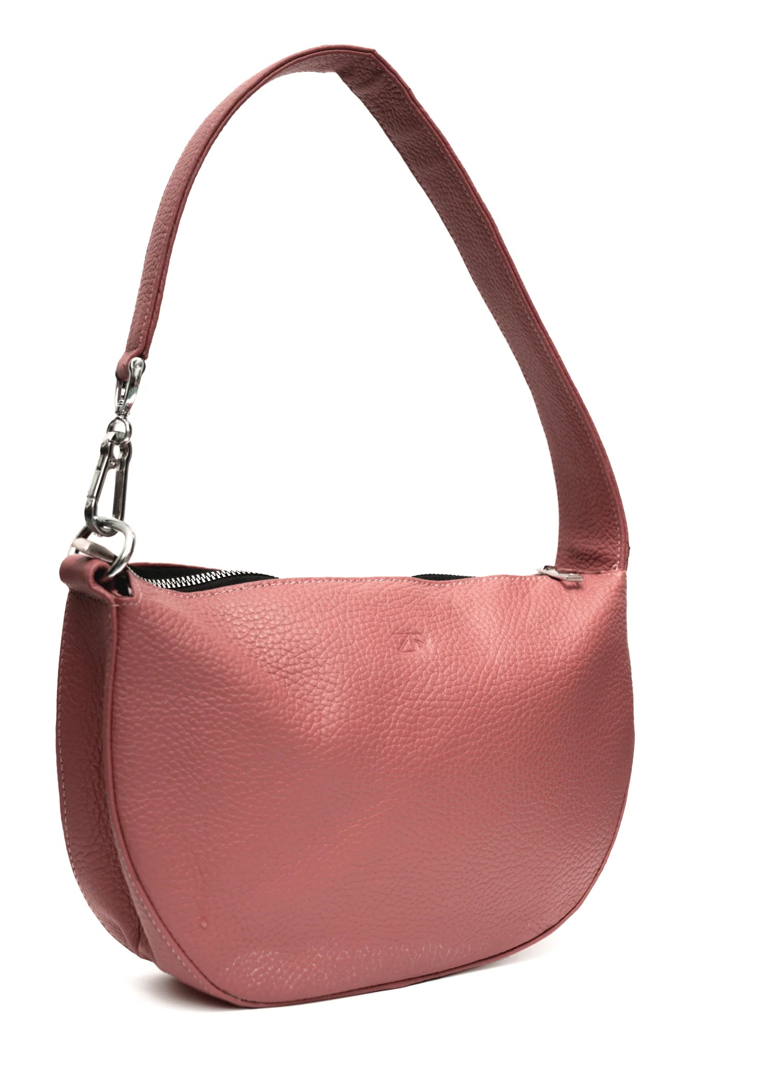 Leather Hobo Shoulder Bag Pink