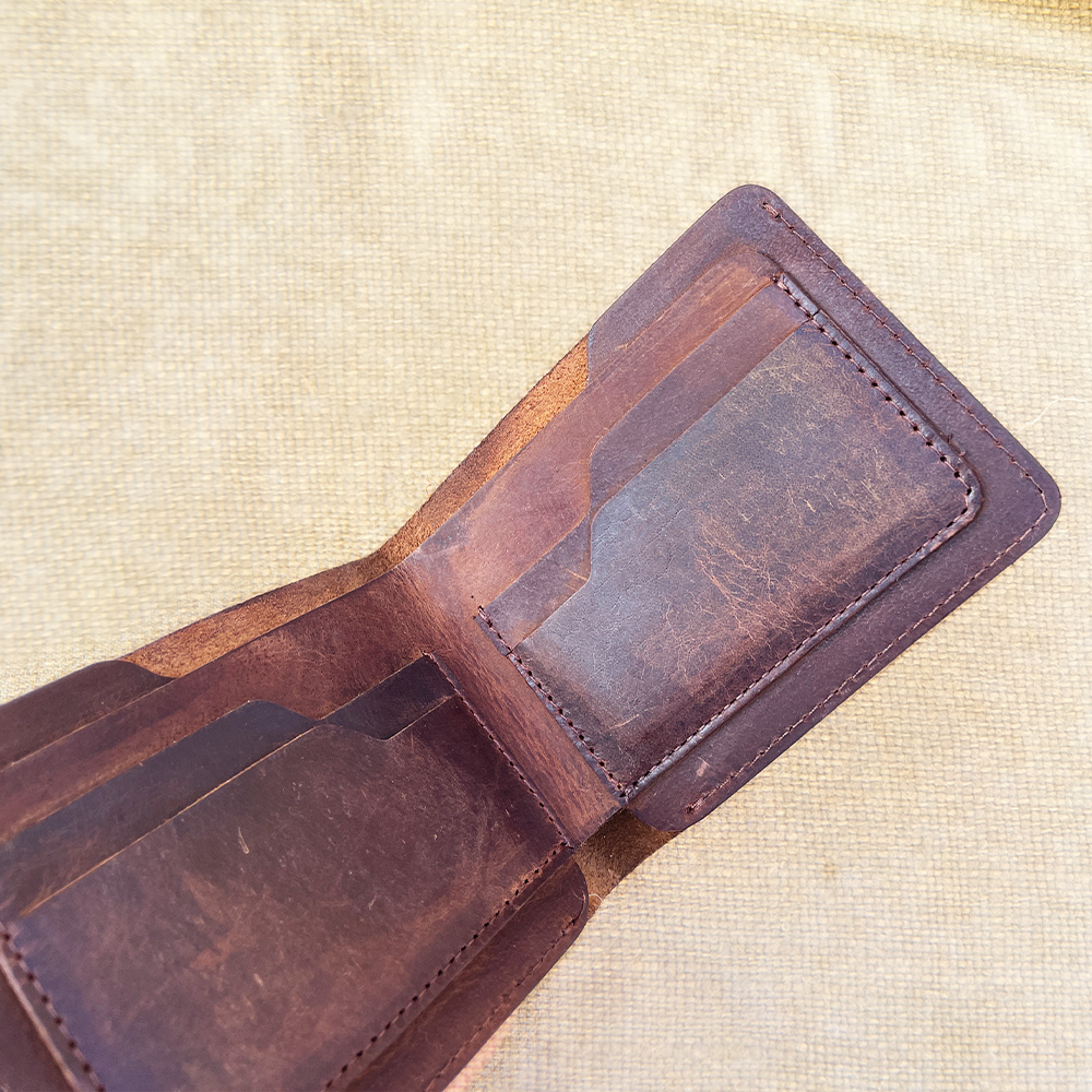 Cocoa-Crazy Horse Leather Wallet